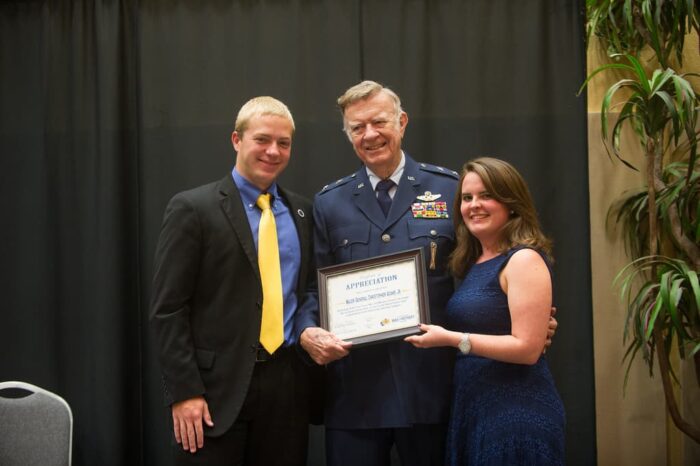 Nick Sprenger receiving appreciation award