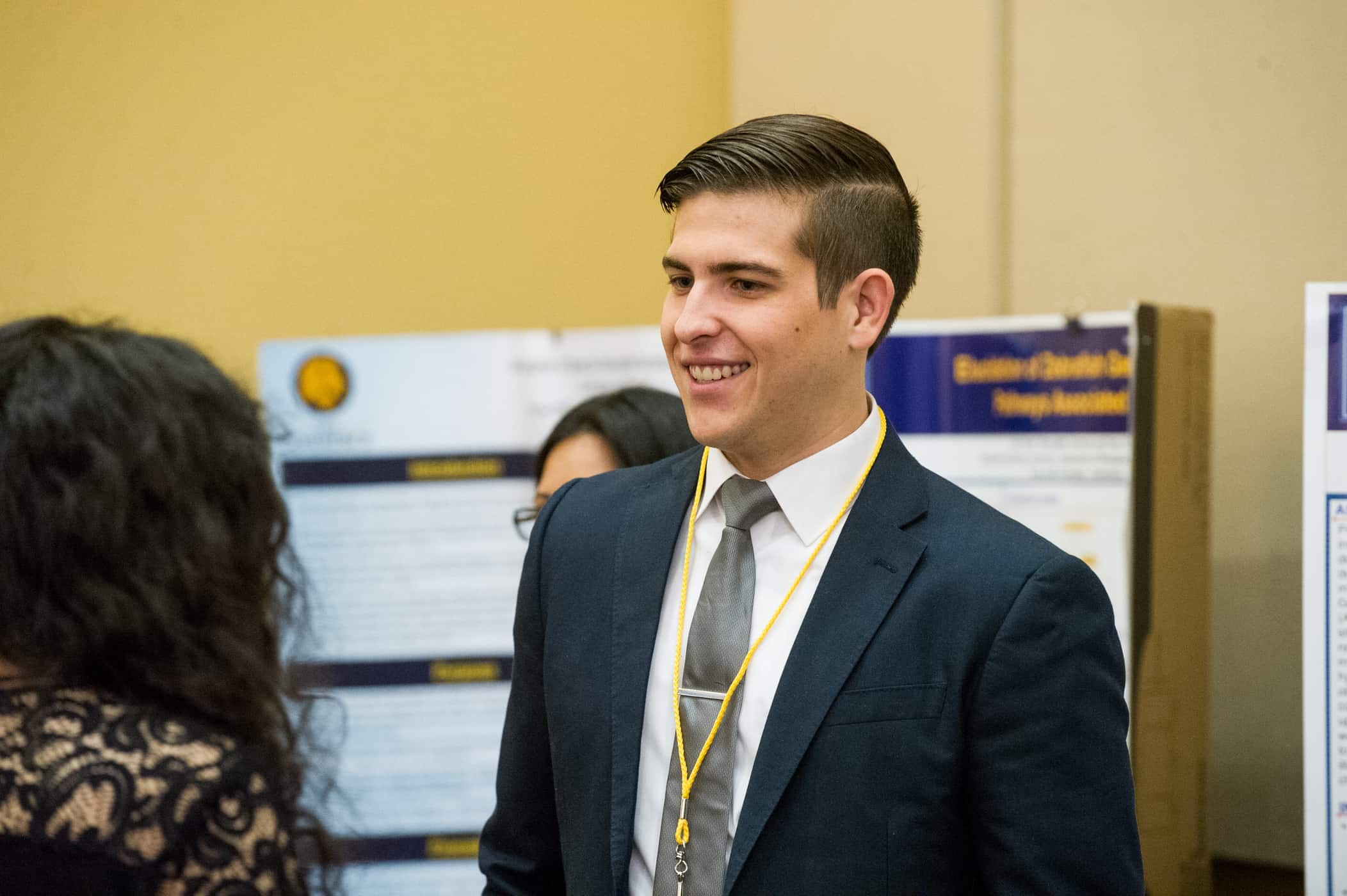 Student in a conference