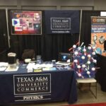The A&M-Commerce booth at SBSWedu||Students at SXSWedu|Giving demonstrations |Teaching students|Giving demonstrations at A&M-College Station|Teaching the students about science|The students learning about physics. |Helping students with experiments