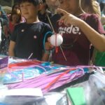 The students learning about physics.