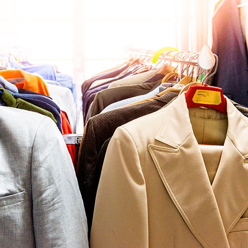 Professional clothes offered to students at the Lion Wardrobe.