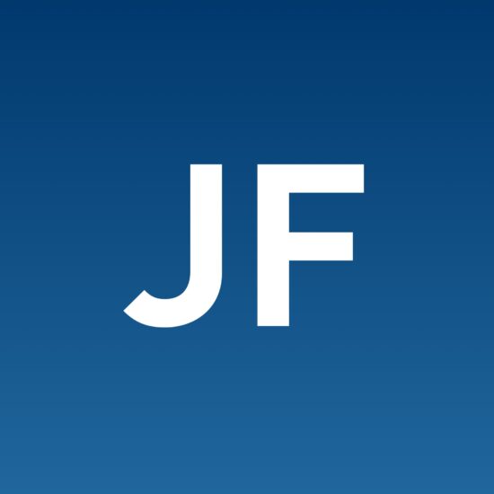 J and F white letter