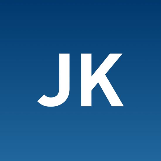 J and K white letter