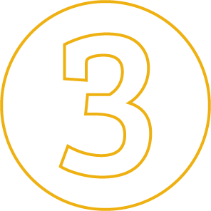Circle with a gold three in it
