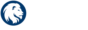 Unit logo one color with lion on the left example for dark background.