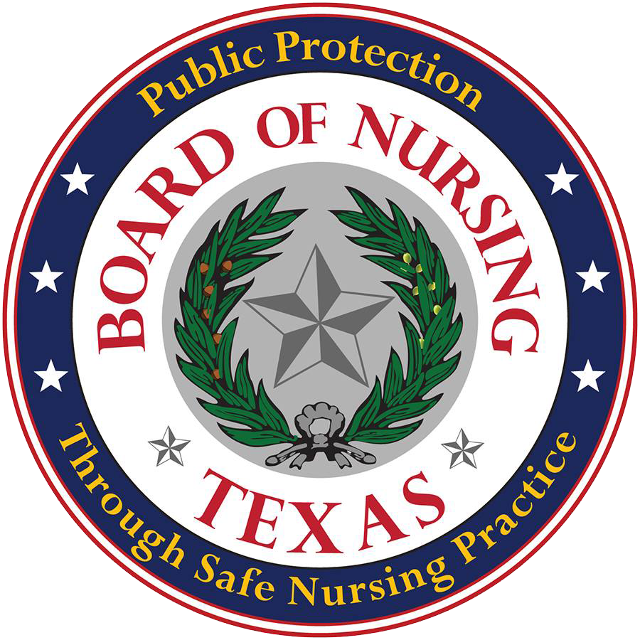 Texas Board of Nursing logo.