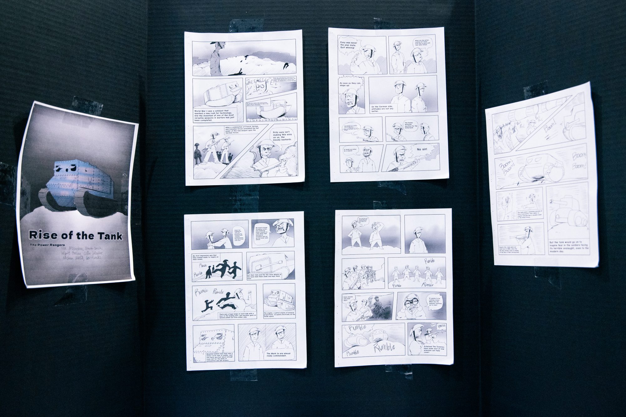 Four images about a comic book.