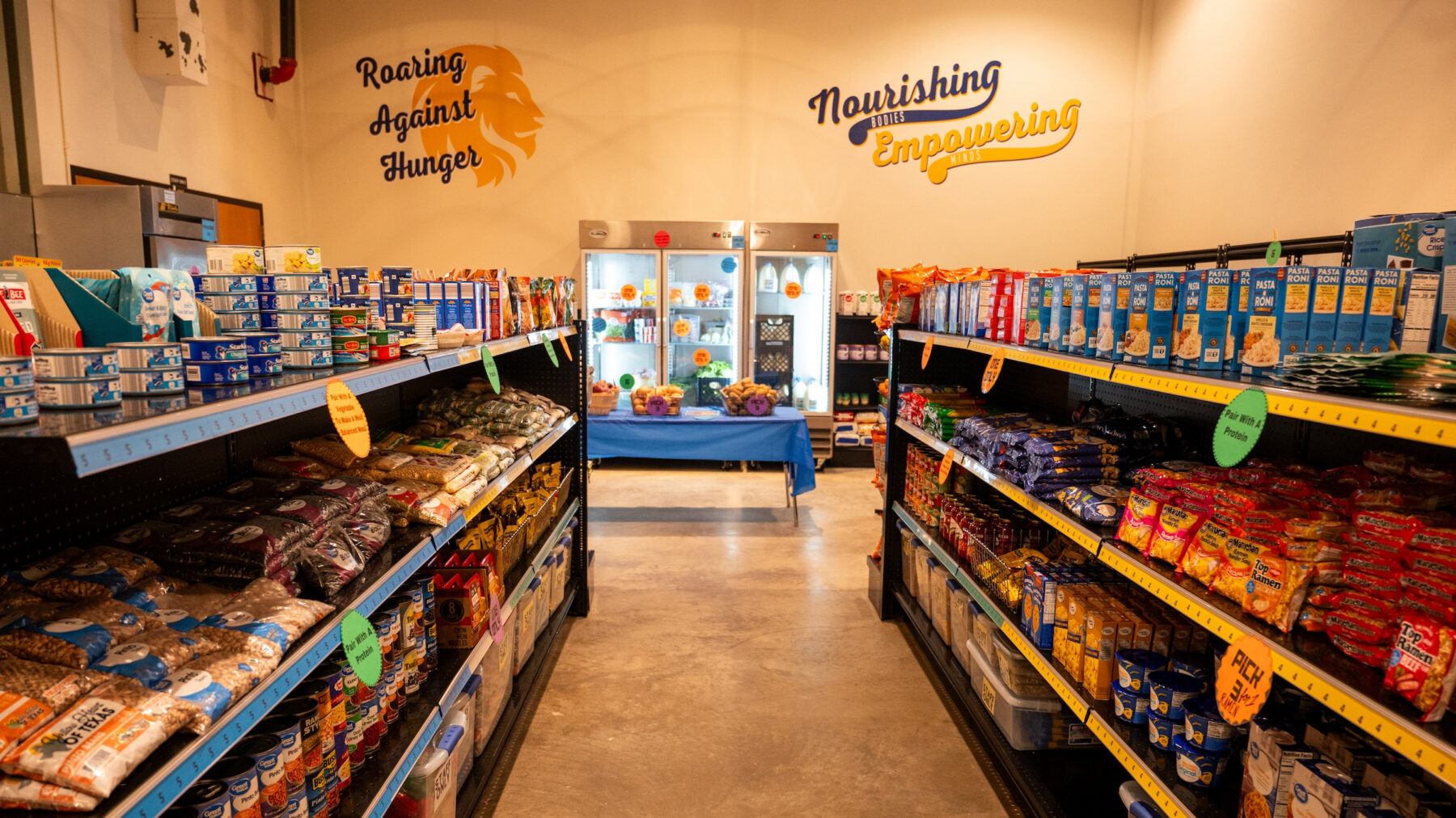 A grocery store-like storefront.